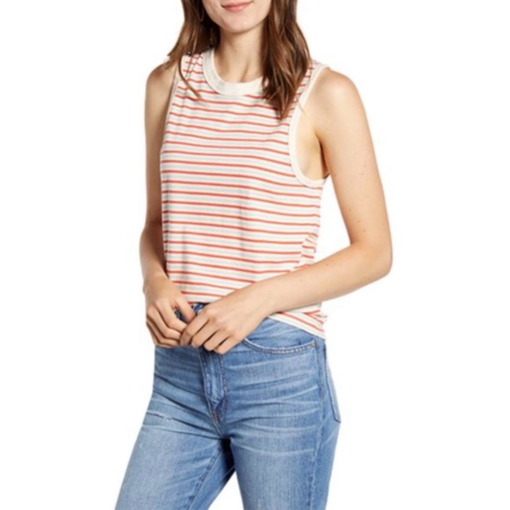 Madewell Harley Striped Ex-Boyfriend Muscle Tank Top Size M